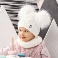 Detské čiapky zimné dievčenské s tunelom ( nákrčnikom ) - model - 2/708